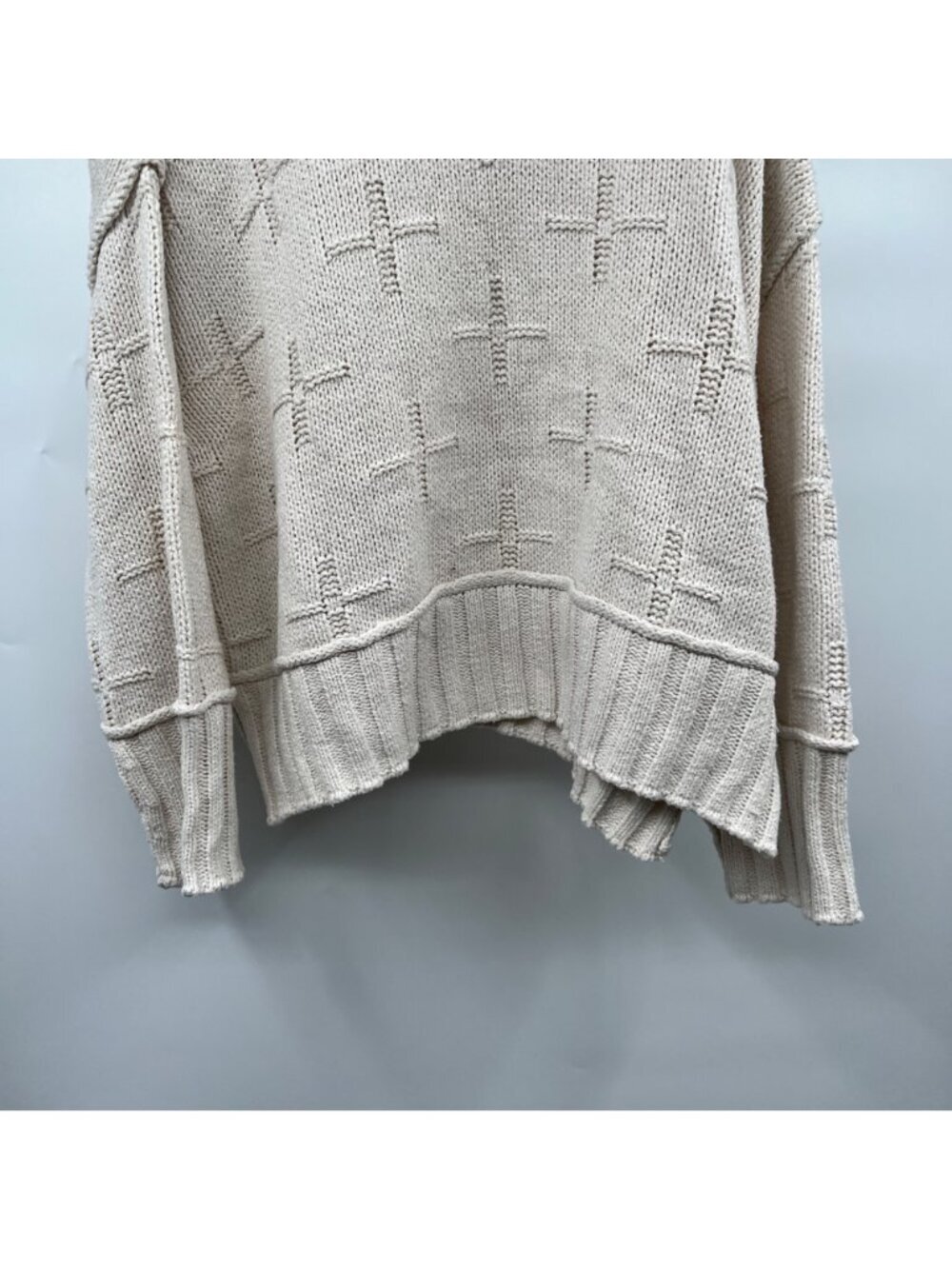 ee:some Womens Knit Pullover Sweater Mock Neck Cream Size Medium - Picture 3 of 9